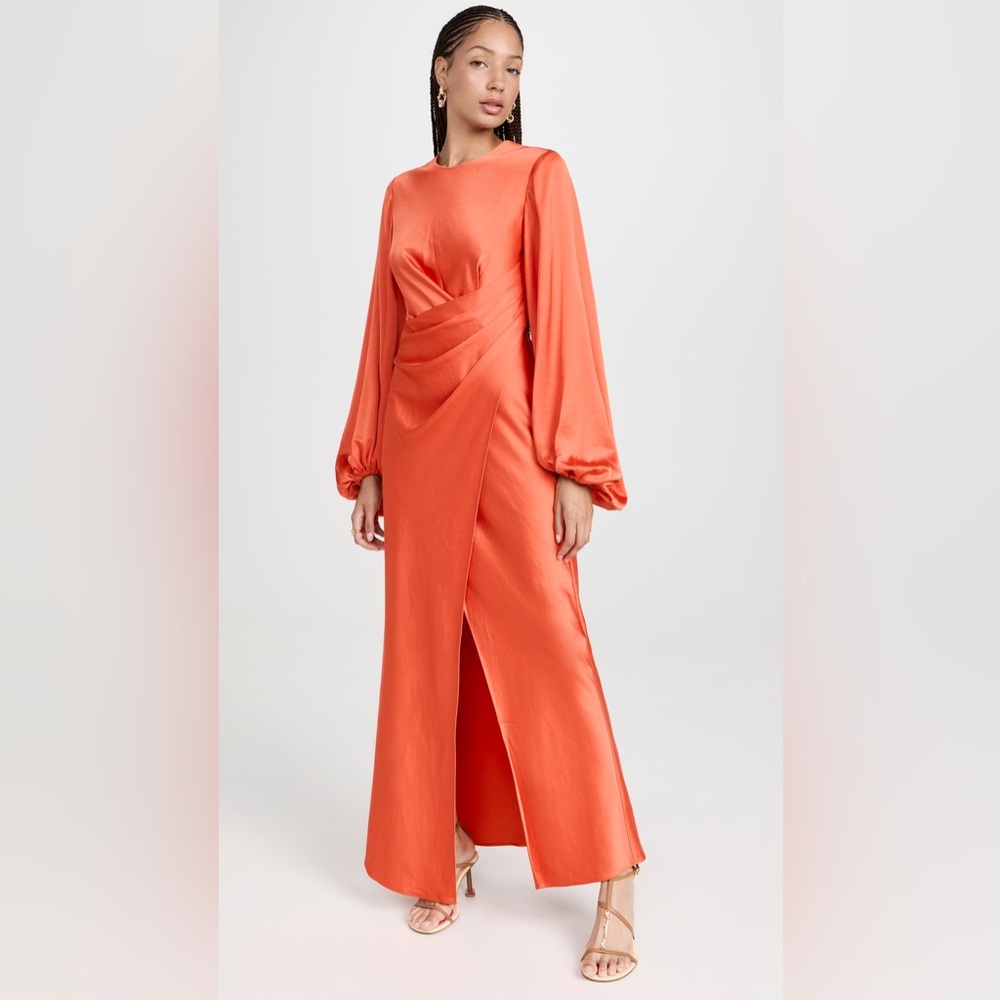 Significant Other Lara Long Sleeve Orange Dress